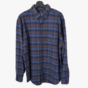 Pendleton Mason Men's Flannel Shirt Blue Plaid, Long Sleeve, Button-Up Size XL
